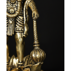 Estatua pequeña de Hanuman de latón de 4 pulgadas, señor De pie superfino en producto de escultura de gesto de bendición - Product Image 1