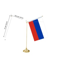 Table en forme de Y avec base en métal pour décorations personnalisables du mini-drapeau russe