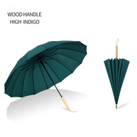 Nouveau parapluie publicitaire solide à 16 os, droit, transparent, personnalisé, parapluie automatique, Long, Vintage, Polyester, Restaurants