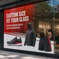 Écran LED transparent sur mesure pour vitrine de magasin de vêtements de sport, affichage publicitaire sur verre
