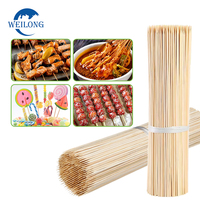 Brochettes en bambou naturel de haute qualité, design torsadé, écologiques, jetables, outils de barbecue avec poignées en bambou