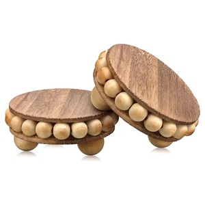 Wooden Round Decorative Tray For <b>Desktop</b> Home Aromatherapy Coffee Cup Holder Base Solid Wood Craft Gift - Product Image 1