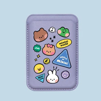 Porte-cartes magnétique en cuir motif Ours brun avec portefeuille détachable pour badge d'accès au bureau et commodité quotidienne