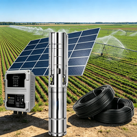Système de pompe à eau solaire submersible en acier inoxydable 5m³/h, ensemble complet écoénergétique pour l'agriculture, certifié CE
