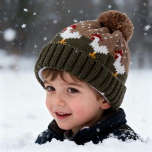 बच्चों के लिए सर्दियों डिजाइनर बेनी गर्म बालों वाली टोपी के साथ किशोर - Product Image 2