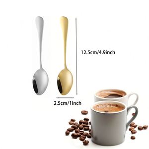 Cuillères à café et à thé en acier inoxydable en gros, mini-cuillères à dessert au design moderne, ensembles de cuillères à glace pour restaurants et mariages - Product Image 2