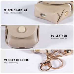 Estuche <span class=keywords><strong>para</strong></span> auriculares con abalorio pequeño Universal de diseñador personalizado <span class=keywords><strong>para</strong></span> Airpod Pro de cuero PU con borla llavero bolsa - Product Image 4
