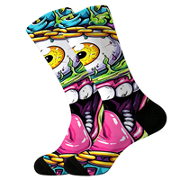 Chaussettes fantaisie d'Halloween d'hiver pour hommes, mi-mollet, décontractées, avec motif 3D intégral Crâne, Diable, Momie, Dessin animé, amusantes