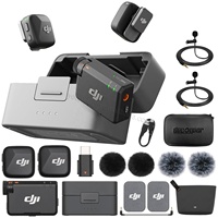 Microphone sans fil DJI Mic Mini (2 émetteurs 1 récepteur + étui de charge) compatible avec iPhone, Android, appareil photo, 48 heures d'autonomie