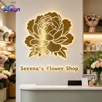 Enseigne publicitaire/de décoration murale 3D rétroéclairée en acier inoxydable avec logo personnalisé, LED, transformateur IP65, télécommande, pour la maison, mariage