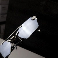 Lunettes de soleil sans monture EXIA, monture en titane et acétate avec verres photochromiques MR-8 1.61, revêtement miroir argenté SHMC UV400 KD5S-X37-CUT51