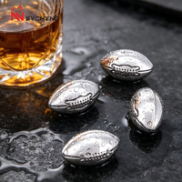 Glaçons réutilisables en acier inoxydable 304 en forme de ballon de rugby pour refroidir le vin et le whisky – Idéal pour les soirées et les dîners
