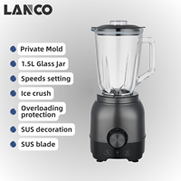 Mixeur de cuisine professionnel LANCO en acier inoxydable, 700W, 1,5L, puissant