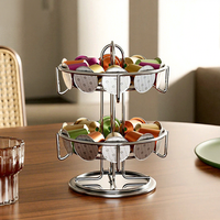 Support de Comptoir Double Couche pour Capsules de Café, en Métal Électroplaqué, Design Moderne et Simple, Idéal pour le Rangement du Lait