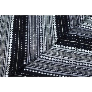 Triloki Stripe <b>Embroidery</b> Georgette Fabric Black Metallic Woven Apparel Dress <b>Material</b> By The Yard Tkfab02 008 - Product Image 3