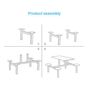 High Quality <strong>Table</strong> Furniture School Dining Room Staff <strong>Canteen</strong> Room Dining <strong>Table</strong> Chair Dining <strong>Table</strong> and Chairs - Product Image 6