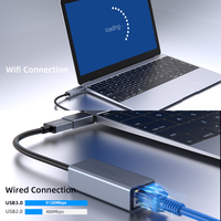 Adaptateur Ethernet Gigabit USB 3.0 gris sidéral avec puce AX88179B/RTL8153E, carte réseau externe RJ45, neuf, directement d'usine, en stock