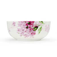 Bol à nouilles de 7 pouces de style chinois avec motif de plantes et de fleurs, couleur sous-glaçure, écologique, durable, passe au lave-vaisselle, en céramique