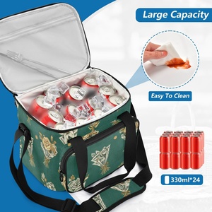 Hawaiian Custom Green Print Large Capacity Waterproof Insulated Cooler <b>Bags</b> Thermal Tote <b>Lunch</b> <b>Bag</b> for Women Men - Product Image 4