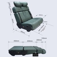 Conversion de siège RV Bronze Chariot pour camping-cars et caravanes ; transforme les modèles officiels Ford Transit, Maxus V80, Pioneer en lit pliant