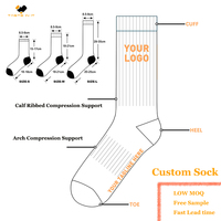 Chaussettes d'école personnalisées blanches Calcetines Hombre pour les cours de gym au collège compatibles avec les baskets Adi