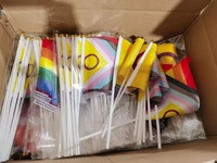 Petite drapeau de main personnalisé à agiter, logo personnalisé, drapeau arc-en-ciel pour fête de fierté, mini drapeau de collection en polyester, cadeau