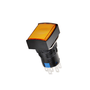 Interruptor de Botón Pulsador LED Rectangular de Plástico de 16 mm Serie LA38, Mecánico Momentáneo, Certificación CE CCC, Nivel IP65, 220V/250V Máx. - Product Image 3