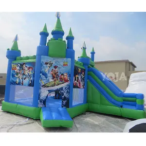 新设计充气城堡充气跳跃蹦床卡通儿童充气组合蹦床带滑梯