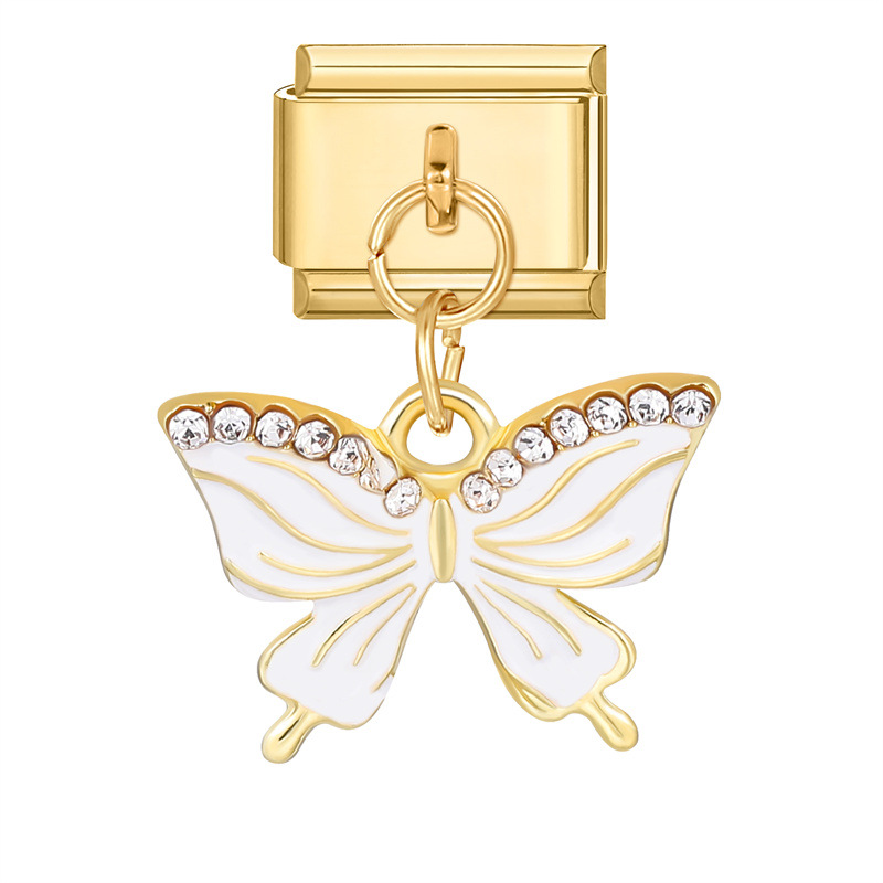 YWXH-51-Papillon pendentif fond doré
