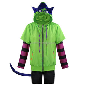 7 Uds Anime <span class=keywords><strong>SK8</strong></span> <span class=keywords><strong>the</strong></span> <span class=keywords><strong>Infinity</strong></span> Miya disfraz Animal gato película Sudadera con capucha orejas cola traje Halloween verde uniforme conjunto niños Cosplay disfraz - Product Image 2
