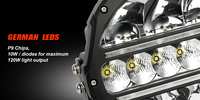 Ce Rohs acier 9 ''haute puissance 240w Spot conduite lumière Ip68 rond blanc ambre Drl camion voiture hors route projecteur Led travail lumière