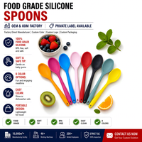 27.5 CM Cuillère En Silicone Grande Taille Une Pièce Cuillère Ustensiles De Cuisine Vaisselle De Qualité Alimentaire Silicone Soupe Cuillère À Mélanger