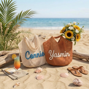 Bolso <span class=keywords><strong>de</strong></span> Playa <span class=keywords><strong>de</strong></span> Ganchillo Personalizado, Bolso <span class=keywords><strong>de</strong></span> Mano <span class=keywords><strong>de</strong></span> Verano <span class=keywords><strong>de</strong></span> Malla Tejida a Mano con Nombre Personalizado <span class=keywords><strong>para</strong></span> Mujer, Bolso <span class=keywords><strong>de</strong></span> Hombro Plegable Ligero <span class=keywords><strong>para</strong></span> Viaje - Product Image 3