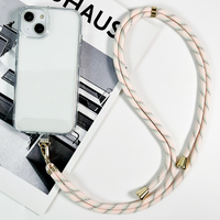 Tali gantungan kunci ponsel nilon Universal, tali gantungan kunci ponsel nilon Universal, tali lanyard leher aus, dengan tambalan tether ponsel