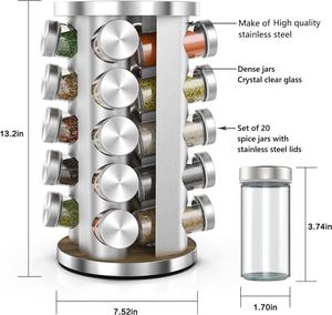 Morden Giá Sắp Xếp Gia Vị <span class=keywords><strong>20</strong></span> Lọ Gia Vị Giá Xoay Gia Vị Để Bàn - Product Image 2
