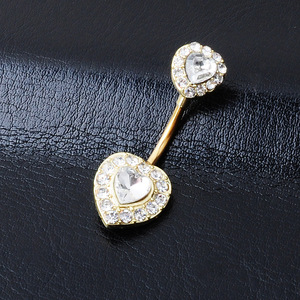 Anelli a ventre in <span class=keywords><strong>acciaio</strong></span> inox placcato oro rosa doppio zircone cuore <span class=keywords><strong>Piercing</strong></span> all'<span class=keywords><strong>ombelico</strong></span> gioielli in <span class=keywords><strong>acciaio</strong></span> <span class=keywords><strong>chirurgico</strong></span> per le occasioni di nozze - Product Image 6