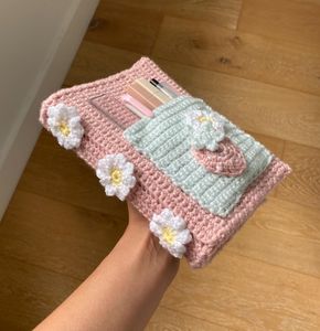 Cubierta de <span class=keywords><strong>libro</strong></span> de ganchillo de tamaño y Color personalizado, Material de algodón, funda de <span class=keywords><strong>libro</strong></span> <span class=keywords><strong>Amigurumi</strong></span>, soporte de <span class=keywords><strong>libro</strong></span> hecho a mano, regalos - Product Image 3