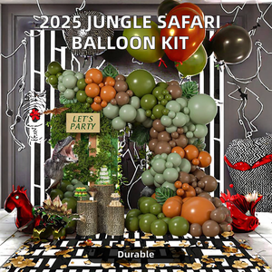 2025 New Trends Wholesale Thick Jungle Safari Theme Baby Shower <strong>Birthday</strong> Graduation Balloon Arch Kit Sage Green <strong>Dinosaur</strong> <strong>Party</strong> - Product Image 2