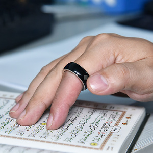 Bague de prière islamique en acier inoxydable, 5 rappels de prière, connectée <span class=keywords><strong>à</strong></span> l'Android, étanche, bague intelligente musulmane portable, écran OLED - Product Image 3