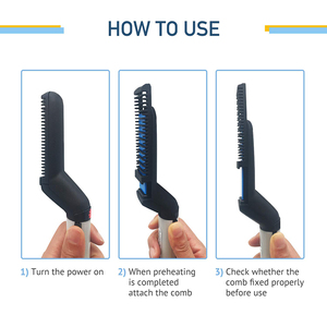 Private Label Korean Ceramic Hair <strong>Straightener</strong> Brush Comb <strong>Beard</strong> <strong>Straightener</strong> - Product Image 5