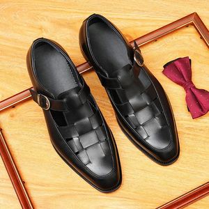 Sandales plates décontractées d'été pour hommes, en cuir véritable respirant de haute qualité, nouveau modèle 2026, pour la marche en extérieur - Product Image 4