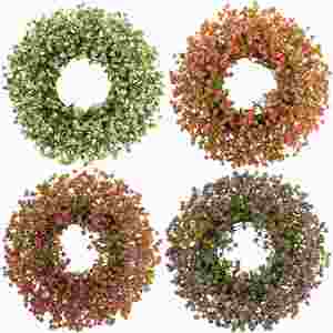 การจำลองพวงมาลัยดอกไม้ผ้าไหมลาย3D สำหรับตกแต่งงานแต่งงานพร้อมจี้รูปดาว - Product Image 5