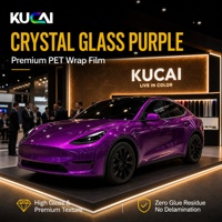 Film de protection automobile en vinyle de couleur super brillant métallique PET Crystal Glass Purple 1,52*17m