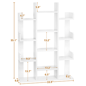 Étagères ouvertes en bois 13 compartiments bibliothèque en forme d'arbre organisateur de <span class=keywords><strong>Cube</strong></span> d'affichage industriel au sol libre pour livre - Product Image 6