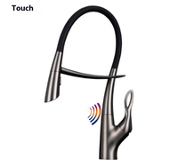 HLK Robinet de lavabo extractible de luxe moderne à capteur de mouvement Robinet d'évier de cuisine et de salle de bain sans contact Vente en gros