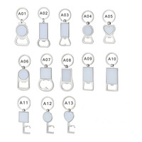 Porte-clés en métal vierge par sublimation Ouvre-bouteille par sublimation personnalisée par impression aluminium