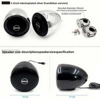 Sistema de Audio para Motocicleta Harley de Alta Gama, Todo en Uno, 4 Pulgadas, con USB, AUX, Radio FM, Control Remoto con Cable, Marca SHARK, 6 Meses de Garantía