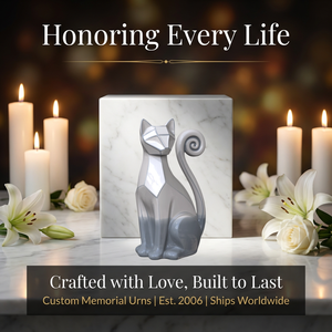 Urnas Funerarias Artísticas con Forma de Gato para Cenizas de Mascotas, Recuerdo Conmemorativo, Contenedor de Cerámica para Cremación, Hecho a Mano, Elegante Homenaje - Product Image 2