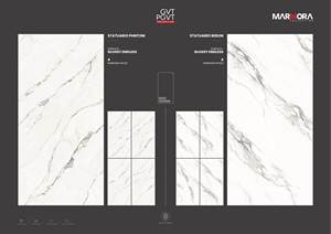 Statuario Carreaux de sol et de mur en porcelaine sans fin brillant 600x1200 | Grand format de qualité supérieure 24x48 | Salle de bain moderne durable antidérapante - Product Image 6