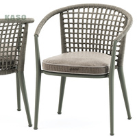 Hasır Rattan kamışı tik ahşap istiflenebilir restoran yemek açık Metal Modern lüks bahçe eğlence alüminyum halat veranda sandalye